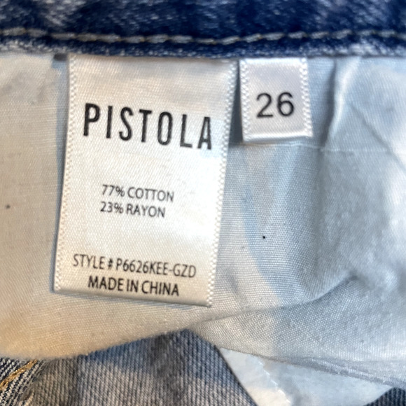 Pistola Jeans Womens 26 Blue Presley Relaxed Roller Revolve Straight Thrashed - Picture 7 of 13